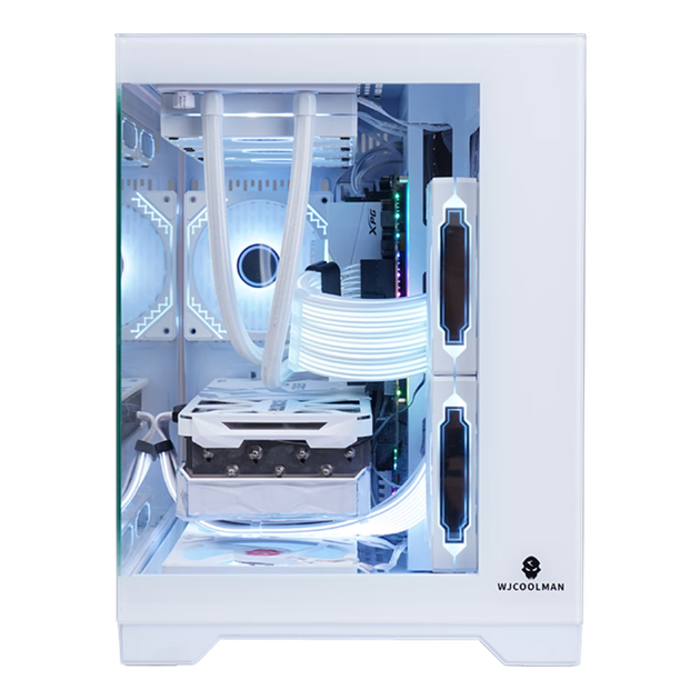 Корпус Wanjia Guyongzhe Seaside View, башенный, с комплектом из шести RGB-вентиляторов Prism, для плат M-ATX, водяное охлаждение 360 мм, для видеокарт 4090 - изображение 8