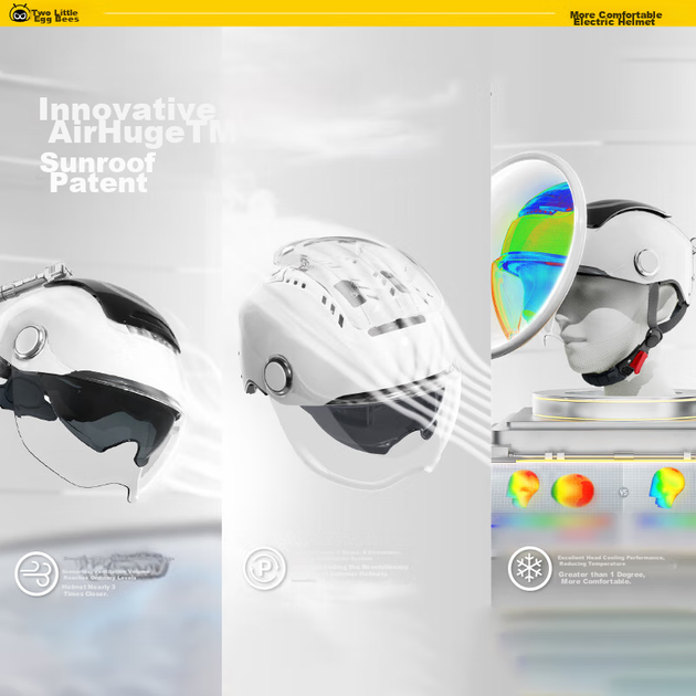 TWOBEE 3C Сертифицированный шлем для электромобиля, мотоцикла, всесезонный универсальный полушлем с защитой от солнца и запотевания, двойной визор, вентиляция Zero Gravity, унисекс, шлем для электросамоката TK47 Zero Gravity, цвет вишневого цвета - изображение 7