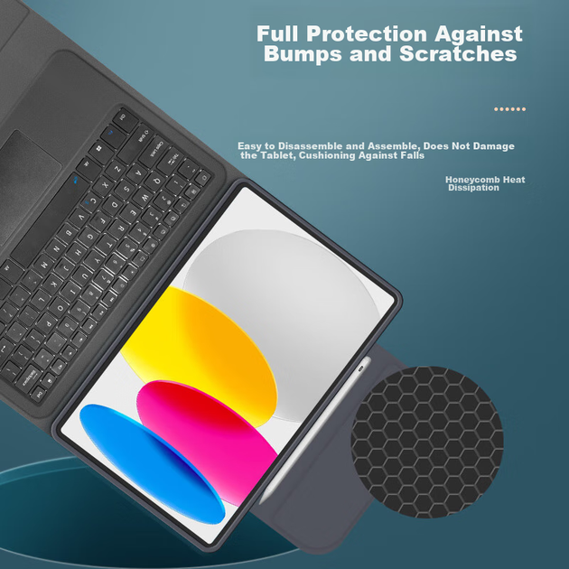 Клавіатура Magic Keyboard сумісна з Apple iPad 2022/2025 10.9/11 дюйма Bluetooth з тачпадом - зображення 6