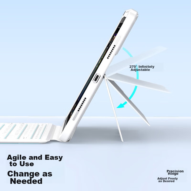 Чехол-клавиатура для планшета Apple iPad 11" 2025 (A16)/10.9" 2022 Smorss White - изображение 8