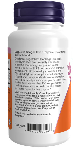 Now foods Indole-3-carbinol, I3C 200 mg, индол-3-карбинол 200 мг 60 капсул - изображение 3