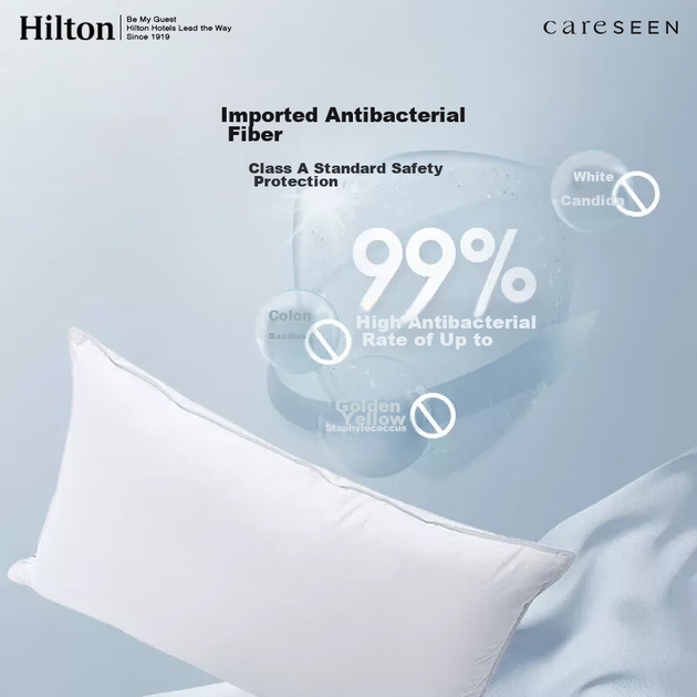 Подушка Canasin Hilton Comfort антибактеріальна для шиї для дорослих, 48x74см, шампань - Фото 7 Подушка Canasin Hilton Comfort антибактеріальна для шиї для дорослих, 48x74см, шампань - зображення 7