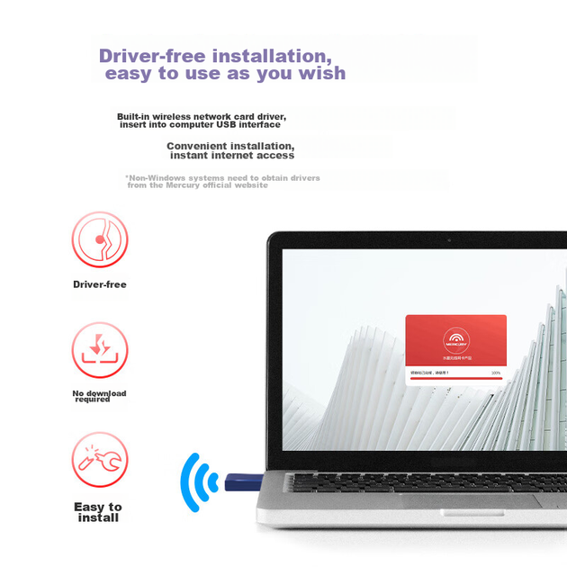 Беспроводной USB-адаптер MERCURY WiFi 6 без драйверов для настольного компьютера, WiFi-приемник AX900, сетевая карта для ноутбука, WiFi-передатчик для хост-сети, двухдиапазонный 5G UX9 - изображение 8