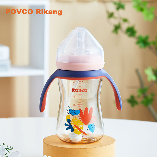 Бутылочка Rikang с трубочкой, от 6 месяцев, с шариком-фильтром, широким горлышком, изготовлена из полипропилена (PPSU) с ручкой, 240 мл, розовая, N1063-3 - изображение 10