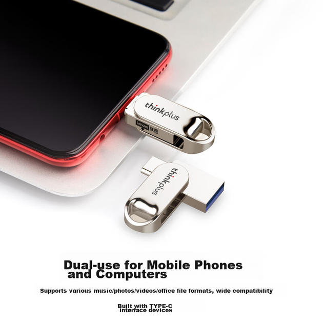Флешка Lenovo ThinkPlus 128ГБ металева, USB/Type-C, TYCU301 - Фото 10 Флешка Lenovo ThinkPlus 128ГБ металева, USB/Type-C, TYCU301 - зображення 10