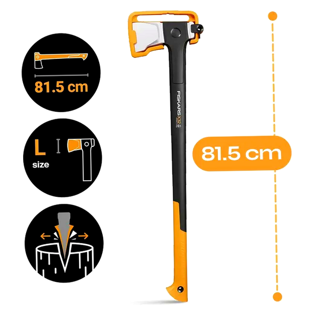 Топор колун с чехлом для колки бревен 81.5 см сталь черный Fiskars HM-0008 - изображение 8