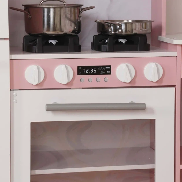 Детская угловая кухня, деревянная Avko Пальма Pink 109х102х32 см, со звуковыми и световыми эффектами - изображение 6