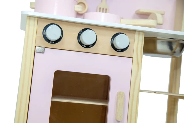 Детская деревянная кухня Avko Фессалия Pink 68х55х30 см - компактная и минималистичная с набором посуды - Фото 8 Детская деревянная кухня Avko Фессалия Pink 68х55х30 см - компактная и минималистичная с набором посуды - изображение 8