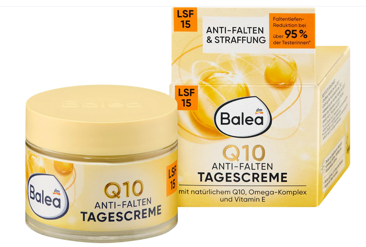Денний крем для обличчя проти зморшок Balea Q10 з SPF 15, 50 мл - Фото 1 Денний крем для обличчя проти зморшок Balea Q10 з SPF 15, 50 мл - изображение 1