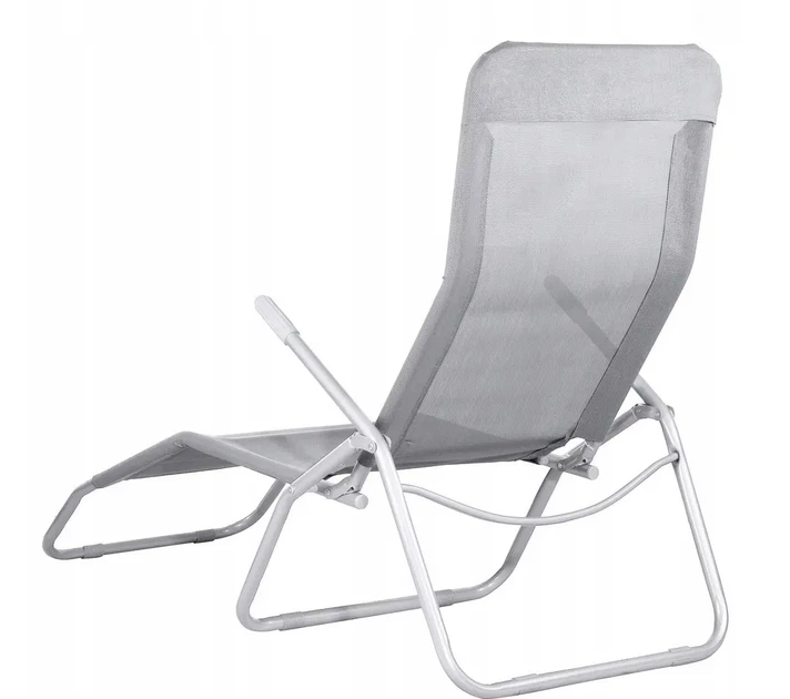 Лежак BASIC JUST GARDEN Серый 185х60 см – складной шезлонг с подлокотниками - изображение 6