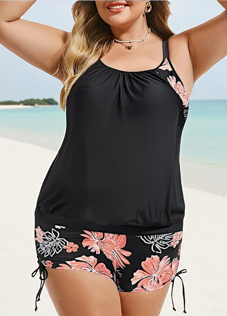 Женский купальник Hanna Nikole Tankini Plus Size 56 с утягивающим эффектом Черный (9484) - Фото 4 Женский купальник Hanna Nikole Tankini Plus Size 56 с утягивающим эффектом Черный (9484) - зображення 4
