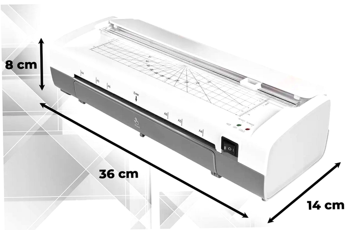 Ламинатор горячий 390 Вт для дома и офиса A4 комплект с аксессуарами Gotel HM-0328 - изображение 3