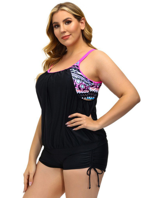 Женский купальник Hanna Nikole Tankini Plus Size 60с утягивающим эффектом Комбинированный (9509) - зображення 2
