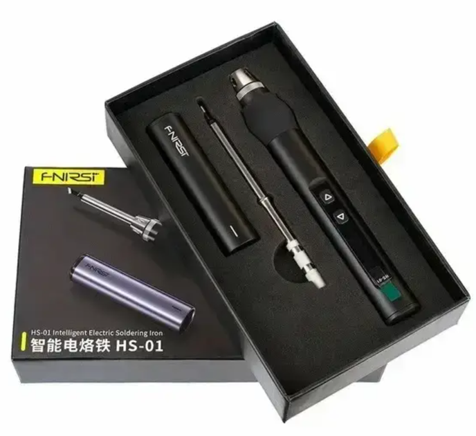 Паяльник с регулировкой температуры и дисплеем HS01 мощный 65W паяльный набор с подставкой для пайки проводов микросхем и плат с переходником DC-TypeC - изображение 4
