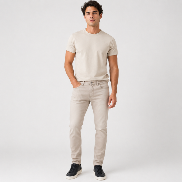 Джинси CDEVOIR чоловічі звужені slim fit,30, Бежевий - Фото 1 Джинси CDEVOIR чоловічі звужені slim fit,30, Бежевий - зображення 1