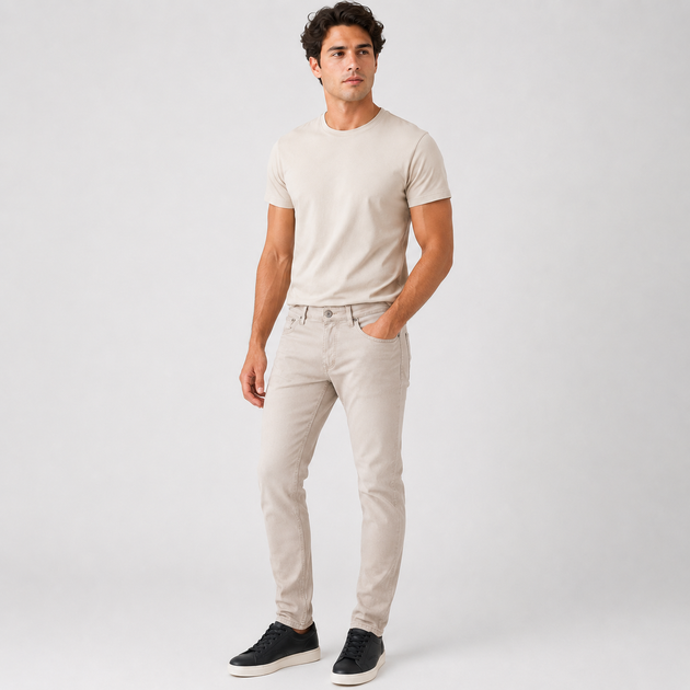 Джинси CDEVOIR чоловічі звужені slim fit,30, Бежевий - Фото 2 Джинси CDEVOIR чоловічі звужені slim fit,30, Бежевий - зображення 2
