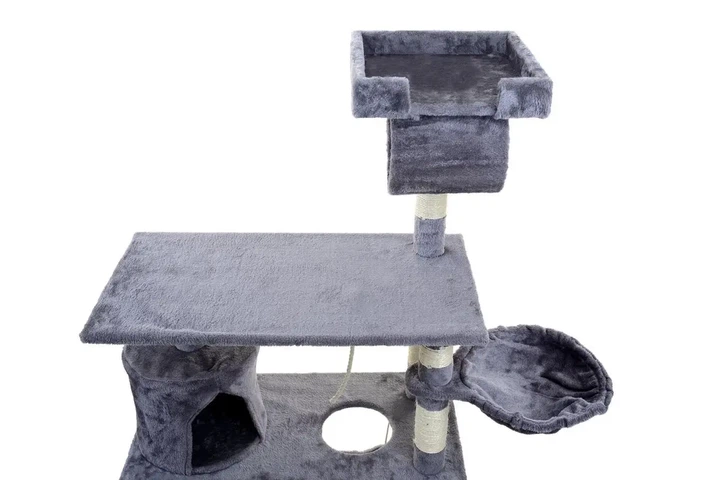 Ігровий комплекс (дряпка), будиночок для кота 140х75×40 см Avko CatTree сіра 1950 - кілька платформ для лазання та ігор, будиночок для відпочинку, лежак - Фото 9 Ігровий комплекс (дряпка), будиночок для кота 140х75×40 см Avko CatTree сіра 1950 - кілька платформ для лазання та ігор, будиночок для відпочинку, лежак - зображення 9