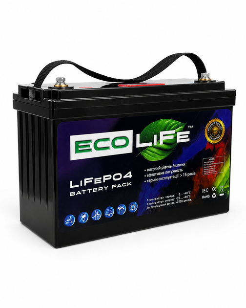 Литий-железо-фосфатный Аккумулятор LiFe EcoLiFe LF12-100 LiFePO4 12В 100 Ач - изображение 4