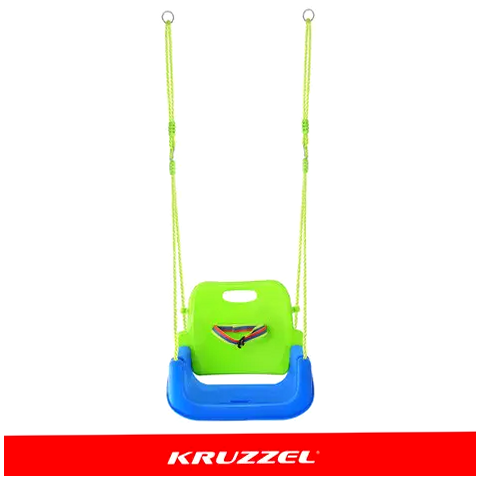 Детская качель трансформер 3в1 подвесная до 30 кг Kruzzel с регулируемыми тросами сине-зелено-красный - изображение 5