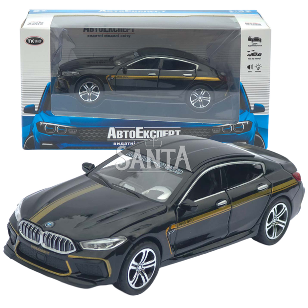 Іграшкова машинка металева BMW Manhart MH8 800 АвтоЕксперт БМВ, чорний, звук, світло, іннерція, відкр. двері, капот, багажник, 15*7*5 см (TK-3054) - Фото 1 Іграшкова машинка металева BMW Manhart MH8 800 АвтоЕксперт БМВ, чорний, звук, світло, іннерція, відкр. двері, капот, багажник, 15*7*5 см (TK-3054) - зображення 1