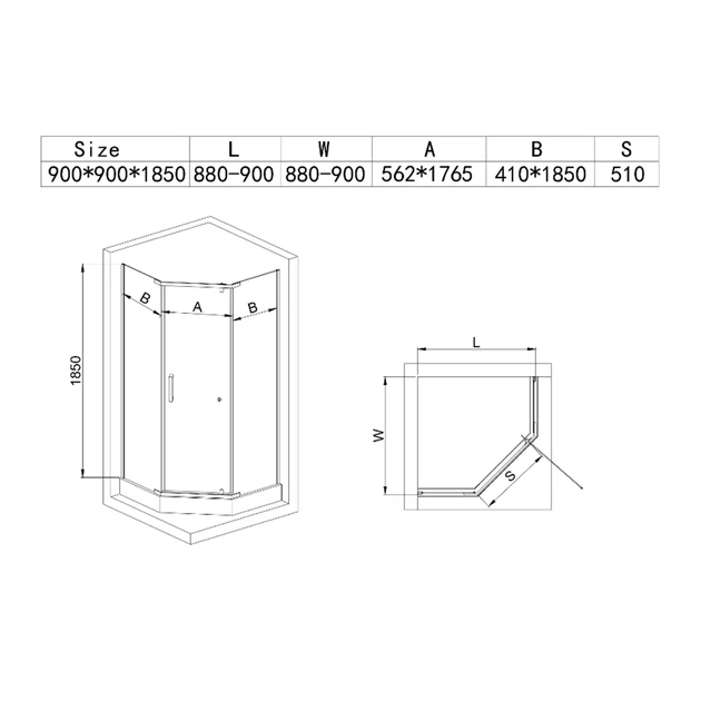 Душова кабіна Mixxus SCT01-90x90x198-TR 198x90x90 скло 6 мм, з піддоном, графітовая (MI8429) - зображення 8