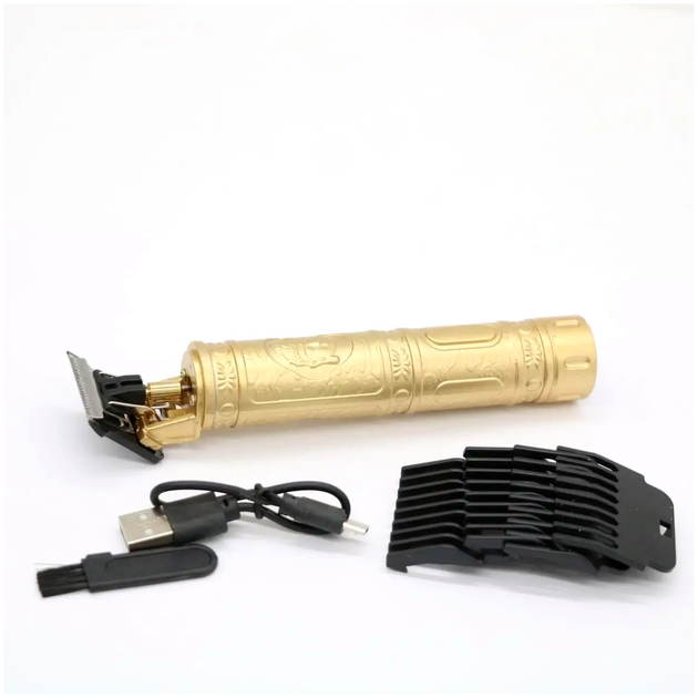 Аккумуляторная машинка для стрижки волос 4 насадки для дома золотой LS-94 - изображение 8