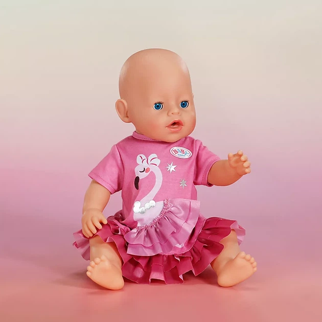 Одежда для куклы Baby Born Платье с фламинго 43 см (839423) - Фото 4 Одежда для куклы Baby Born Платье с фламинго 43 см (839423) - изображение 4