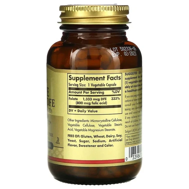 Фолиевая кислота Solgar (Folic Acid) 800 мкг 250 капсул - Фото 2 Фолиевая кислота Solgar (Folic Acid) 800 мкг 250 капсул - изображение 2