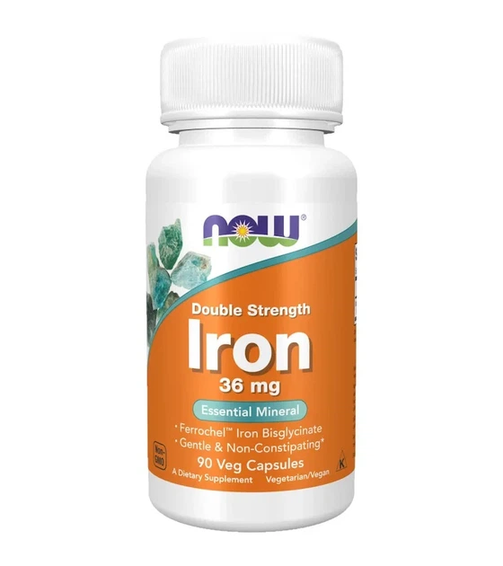 Залізо Now Foods (Iron) 36 мг 90 рослинних капсул - Фото 1 Залізо Now Foods (Iron) 36 мг 90 рослинних капсул - зображення 1
