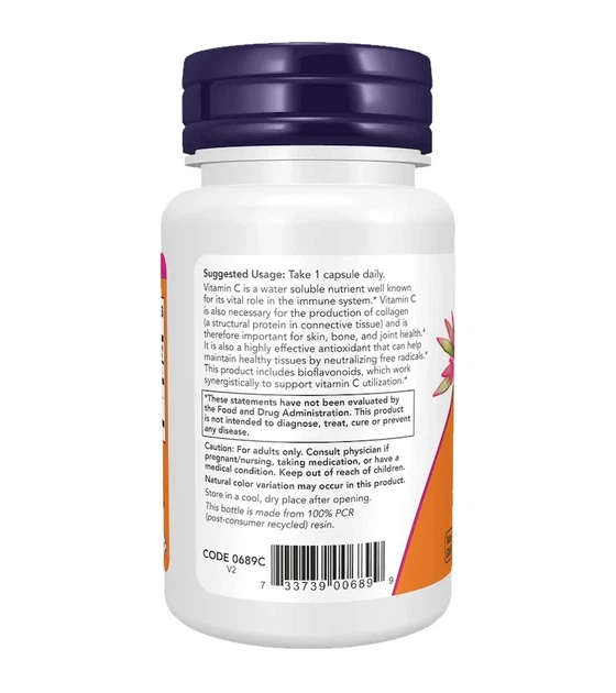 Вітамін C з біофлавоноїдами Now Foods (Vitamin C) 1000 мг 100 капсул - зображення 3