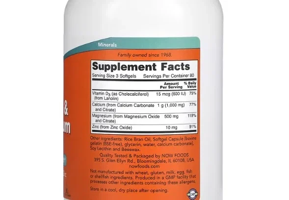 Кальцій і магній Now Foods (Calcium and Magnesium) 240 гелевих капсул - зображення 2