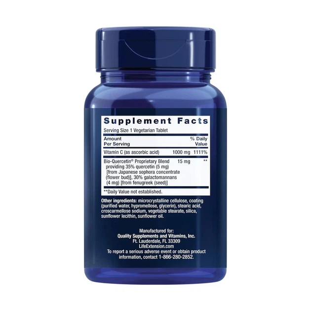 Вітамін C з фітосом біокверцетину, Vitamin C with Bio-Quercetin Phytosome, Life Extension, 60 - зображення 2