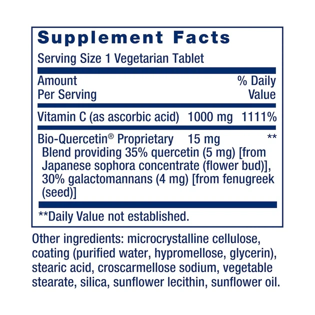 Вітамін C з фітосом біокверцетину, Vitamin C with Bio-Quercetin Phytosome, Life Extension, 60 - зображення 3