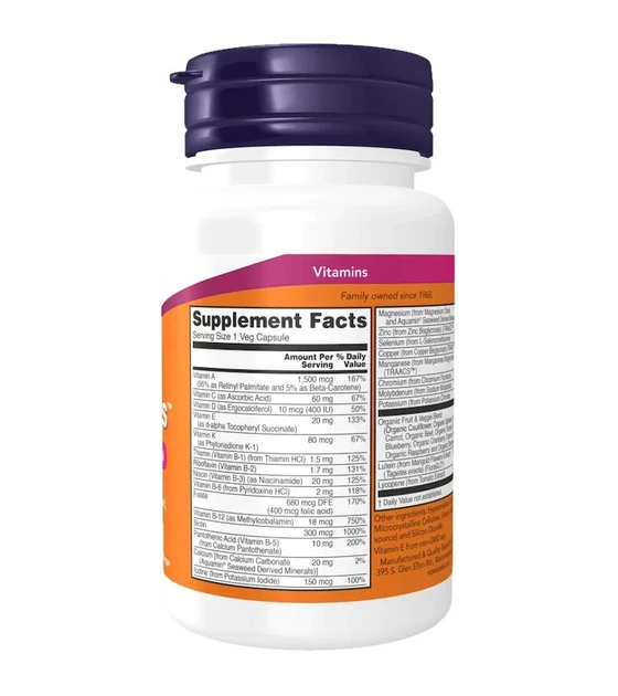 Мультивитамины и минералы Now Foods (Daily Vits) 120 вегетарианских капсул - изображение 2