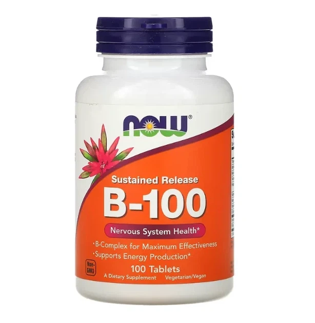 Вітамін B-100 Now Foods (Vitamin B-100) 100 таблеток - Фото 1 Вітамін B-100 Now Foods (Vitamin B-100) 100 таблеток - зображення 1