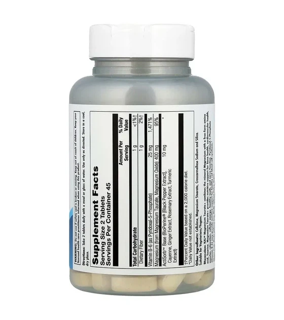 Таурат магнію + KAL (Magnesium Taurate Plus) 400 мг 90 таблеток - зображення 2