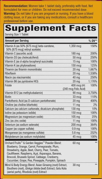 Мультивитамины для женщин 50+ Alive! Women's 50+ Multi-Vitamin Nature's Way 60 таблеток - Фото 3 Мультивитамины для женщин 50+ Alive! Women's 50+ Multi-Vitamin Nature's Way 60 таблеток - изображение 3