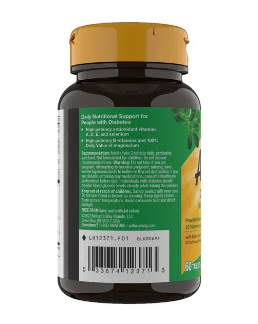 Мультивітаміни для діабетиків Diabetic Multivitamin Alive! Nature's Way 60 таблеток - зображення 3