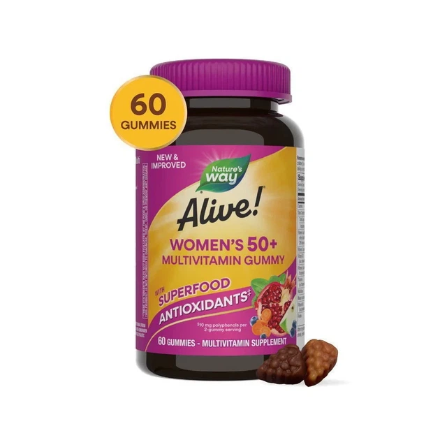 Мультивітаміни для жінок після 50 Women's 50+ Gummy Vitamins Nature's Way Суміш ягід 60 жувальних цукерок - зображення 5