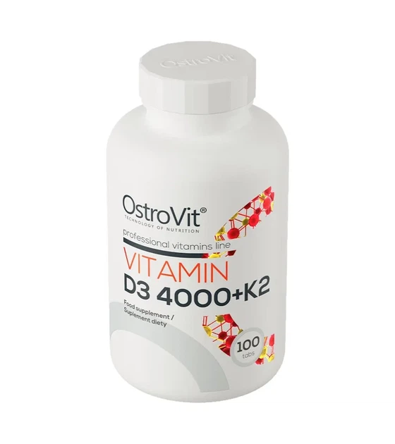 Витамин Д3 4000 + витамин К2 Vitamin D3 4000 + K2 OstroVit 100 таблеток - изображение 2