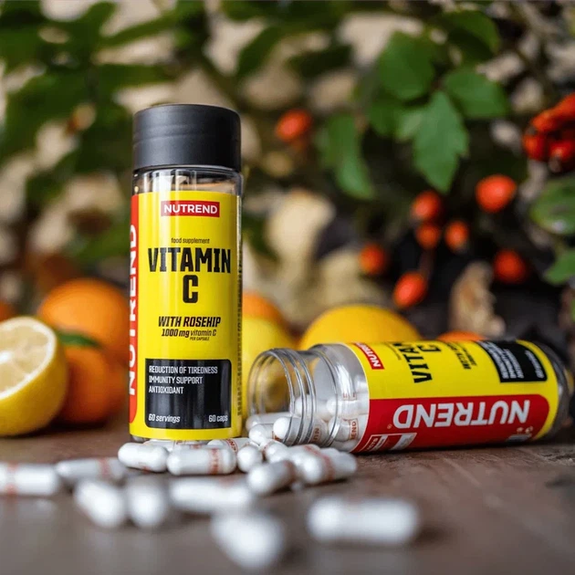 Вітамін C та екстракт шипшини Vitamin C with Rosehips Nutrend 1000 мг 60 капсул - зображення 2