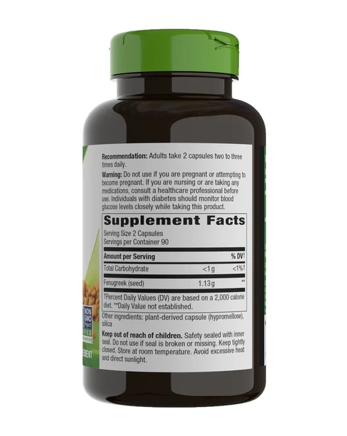 Пажитник Fenugreek Seed Nature's Way насіння 1130 мг 180 веганських капсул 565 мг на капсулу - зображення 2