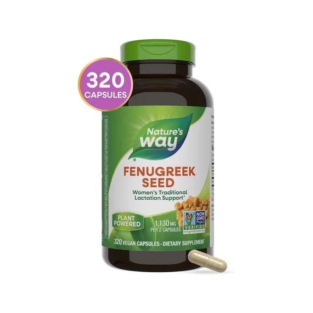 Пажитник Fenugreek Seed Nature's Way семена 1130 мг 320 веганских капсул 565 мг на капсулу - изображение 4