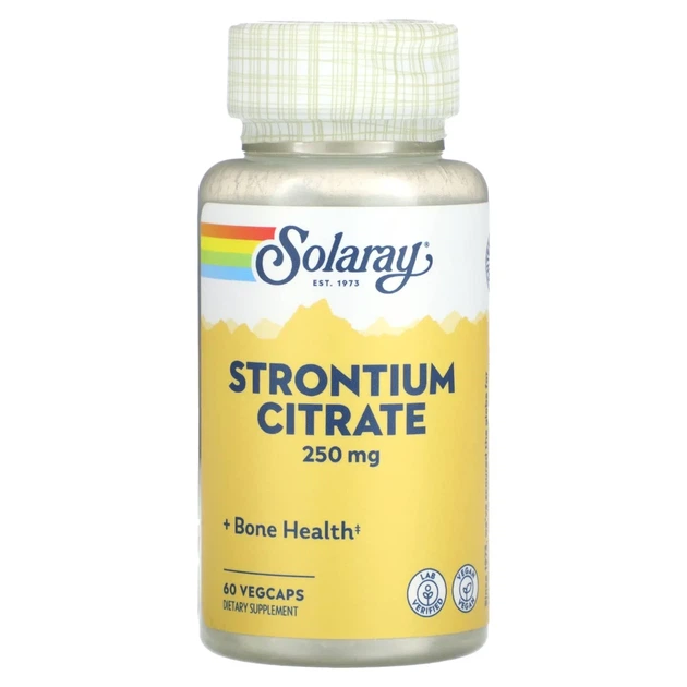 Стронцій цитрат Strontium Citrate 250 мг Solaray, 60 капсул - Фото 1 Стронцій цитрат Strontium Citrate 250 мг Solaray, 60 капсул - зображення 1