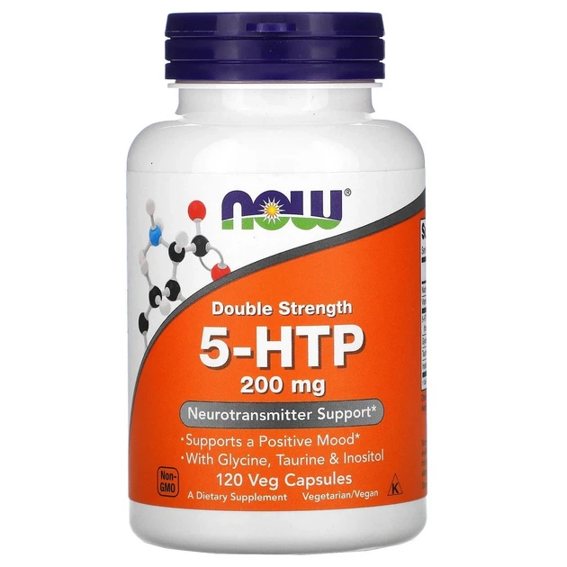 5-HTP гідрокситриптофан Now Foods (5-HTP Hydroxytryptophan) 200 мг 120 рослинних капсул - Фото 1 5-HTP гідрокситриптофан Now Foods (5-HTP Hydroxytryptophan) 200 мг 120 рослинних капсул - зображення 1