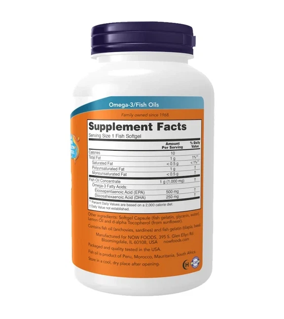 Ультра Омега-3500 ЭПК/250 ДГК Now Foods (Ultra Omega-3500 EPA/250 DHA) 180 рыбных гелевых капсул - изображение 2