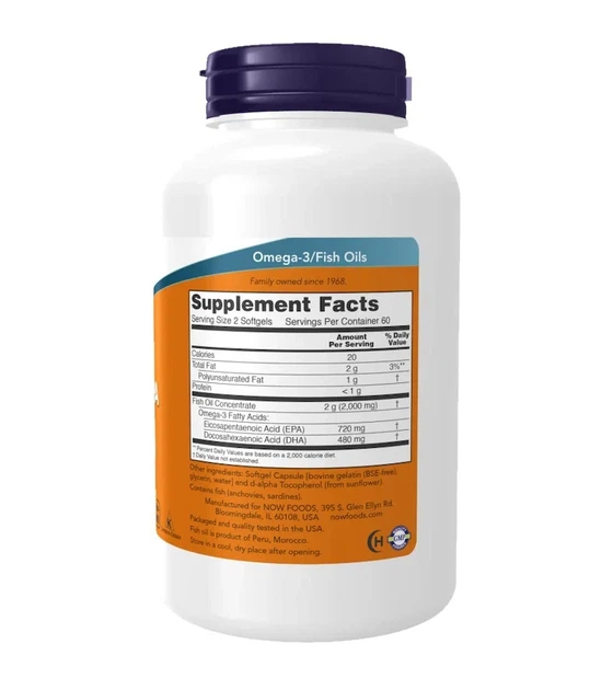 Омега 3 Super Omega EPA Now Foods, 360 мг/240 мг, 120 капсул - изображение 2