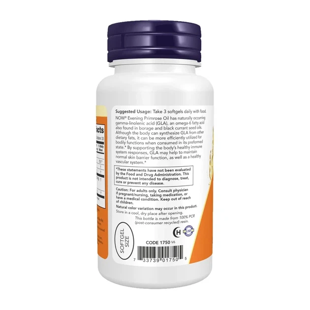 Масло вечерней примулы Evening Primrose Oil Now Foods 500 мг 100 капсул - изображение 3