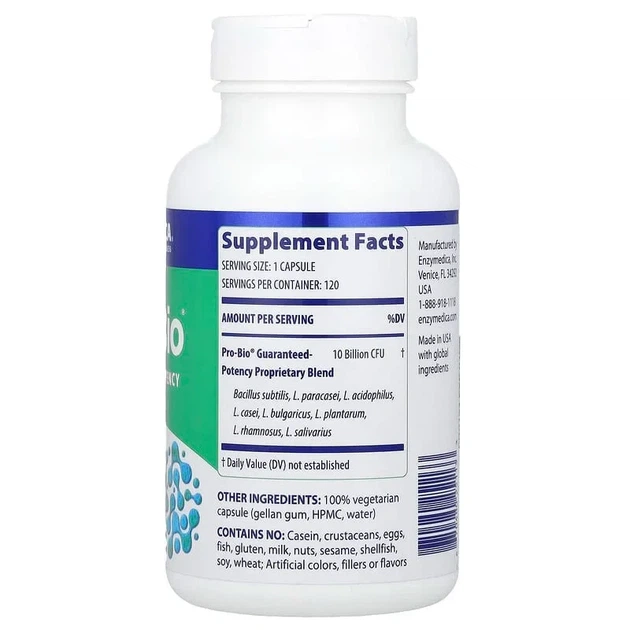 Пробіотик гарантованого дії Guaranteed Potency Probiotic Enzymedica, 120 капсул - зображення 2