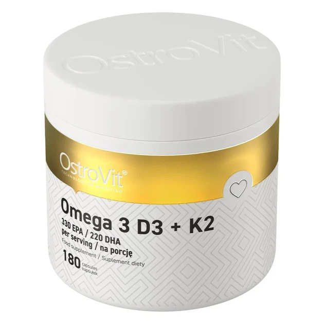 Омега 3 + вітамін Д3 + вітамін К2 OMEGA 3 D3 + K2 OstroVit 180